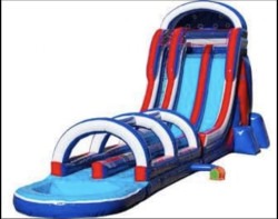 Patriots Double Waterslide with Slip N Slide and Pool